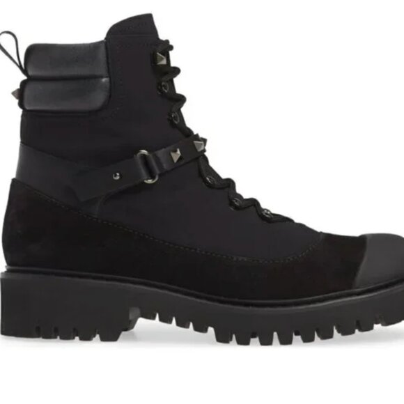 Valentino Garavani Shoes - VALENTINO GARAVANI Rockstud Suede Combat Boots size 39/US 9 NWOT